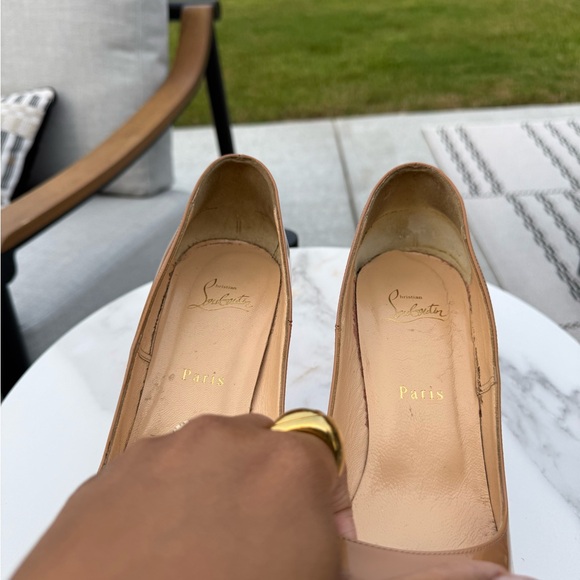 Preowned Authentic Christian Louboutin Nude Patent So Kates 120mm sz 41 - Picture 14 of 17